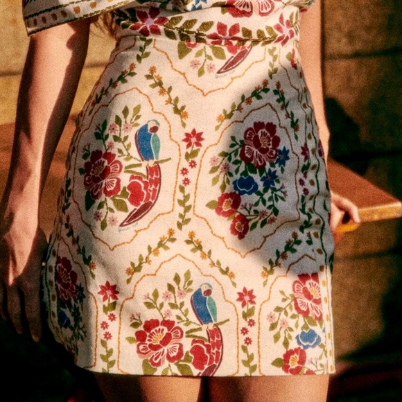 Sezane x Farm Rio Malia Skirt - Jardim Romantico